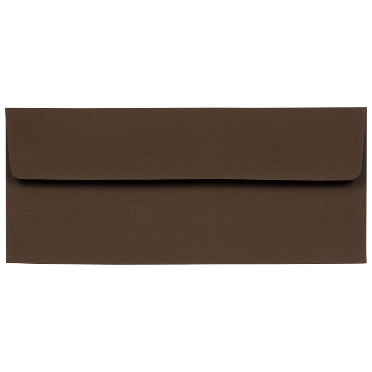 JAM Paper #10 Business Premium Chocolate Brown Straight Flap Envelopes, 50ct.